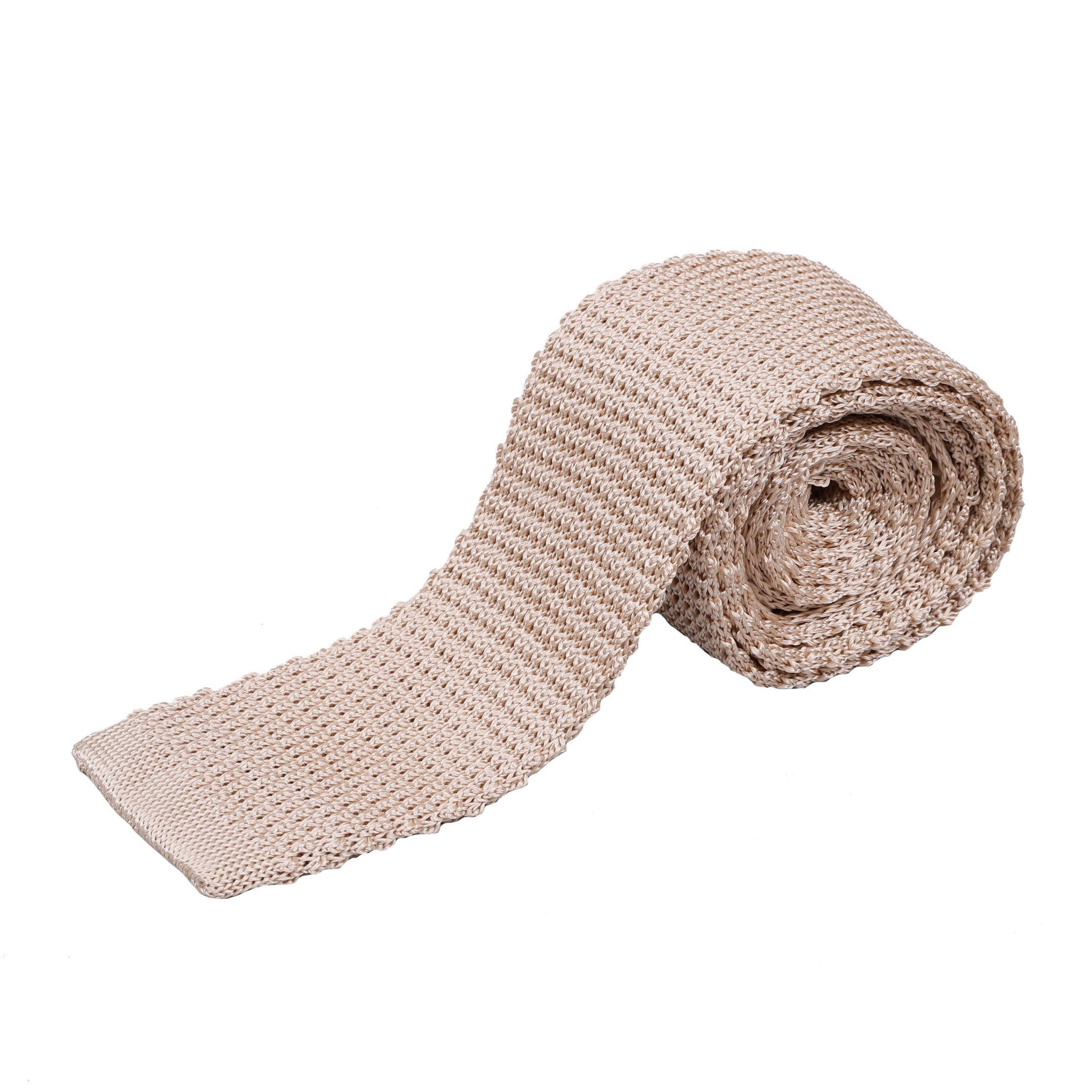 beige knitted tie