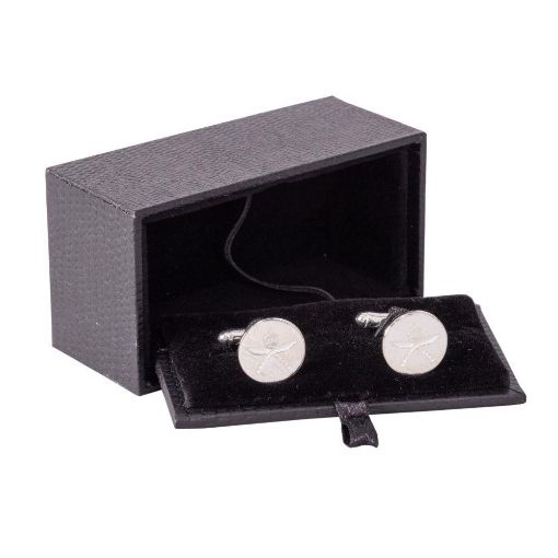 Picture of Royal Gurkha Rifles Cufflinks - Mounted - Nickel Silver - Tudor Crown