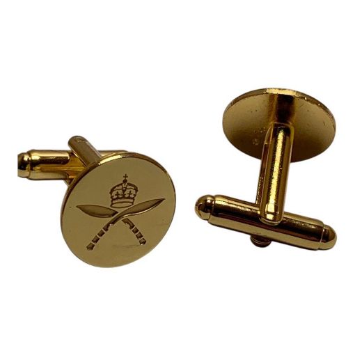 Picture of Royal Gurkha Rifles Cufflinks - Mounted - Dead Gilt Burnished - Tudor Crown