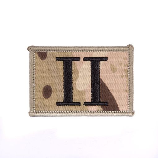 Picture of Royal Gurkha Rifles 'II' Badge - Black on Multicam - Worn on Jungle Hat - Single