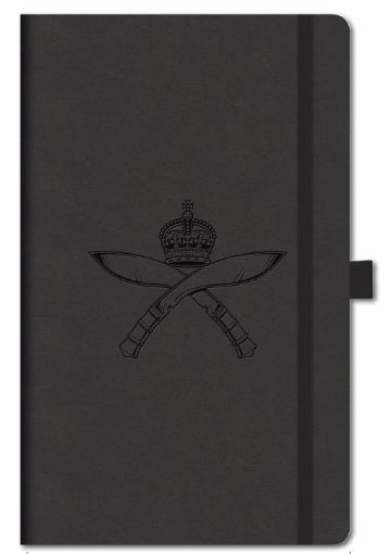 Picture of Royal Gurkha Rifles Notebook - A5 Black Hardback Embossed Tuscan - Cap Badge - Lined - Tudor Crown