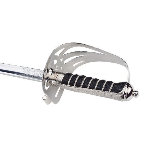 Picture of Sword - The Royal Gurkha Rifles Officers’ (Black Buff) SHORT-Shoulder to Point 760mm-Custom RGR etching - Tudor Crown