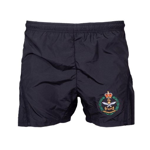 Picture of QGE - PT Black Shorts (underlined) with Regimental Badge - Medium 