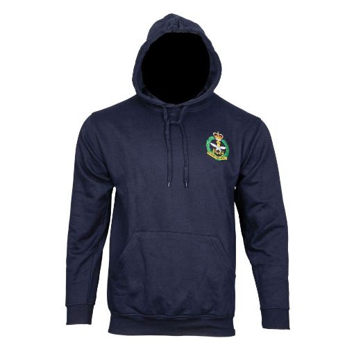 Picture of QGE - Navy Hoody  - Regimental Badge to Left Breast - QGE in white on Reverse - Extra Large