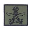Picture of TRF - QGE Cap Badge - Embroidered - Olive Green -  60mm x 70mm - Velcro Back - Pair 