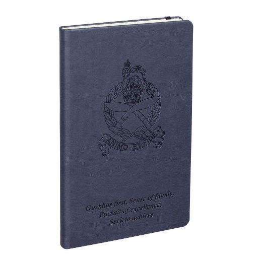 Picture of Notebook - GSPS - A5 Blue Hardback Embossed Tuscon - AYO Gurkha on Reverse - Lined