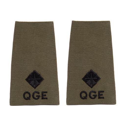 Picture of The Queen's Gurkha Engineers Rank slide - Olive - Turn & Sewn - 2nd Lieutenant