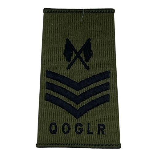 Picture of QOGLR Rank slide - Comms Spec - Olive - Sergeant