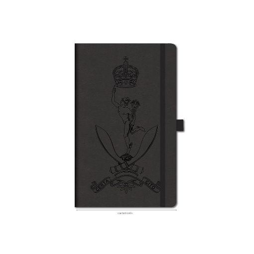 Picture of Notebook - Queen's Gurkha Signals - A5 Black Hardback Embossed Tuscon - Lined - Tudor Crown