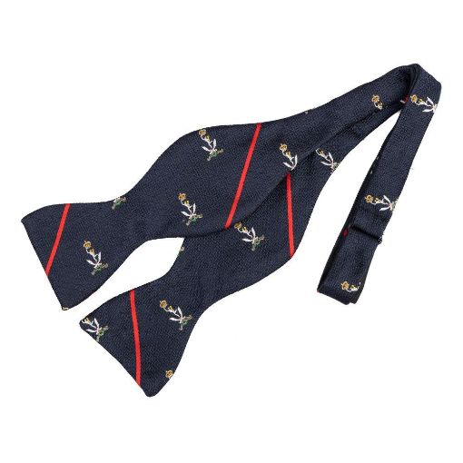 Picture of The Queen's Gurkha Signals Bow Tie - Self - Tie Silk Repp Tie - Tudor Crown