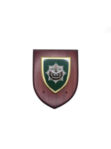 Picture of QOGLR Plaque - Screen Printed - Green Shield - No Scroll - Tudor Crown