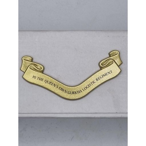 Picture of Plaque Scroll Only - 10 The Queen's Own Gurkha Logistic Regiment - Gold