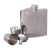 Picture of QOGLR Metal Hip Flask - 6oz with Filler & 2 Cups - Tudor Crown