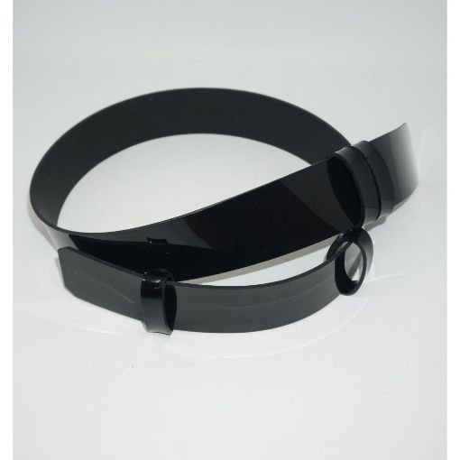 Picture of Parade Belt - Black PVC - + 4 loops - long.