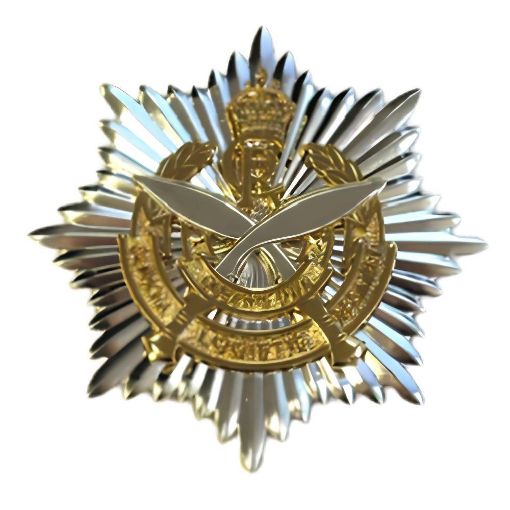 Picture of QOGLR Officers Cross/Pipers Badge Silver/Gilt - Tudor Crown